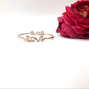 Dainty Love Script Stackable Bangle